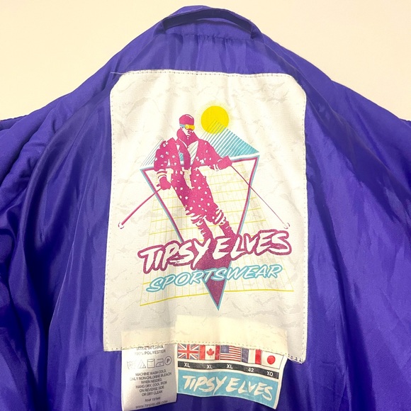 Tipsy Elves Retro One-Piece Ski Suit XL - Picture 3 of 4